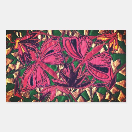 Sticker Rectangulaire Papillons (Devant)