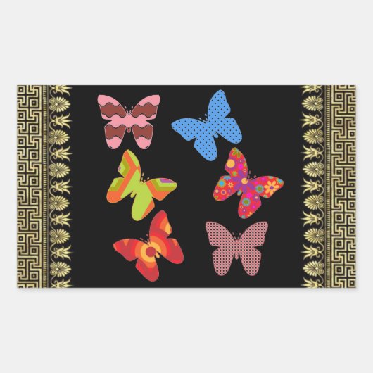 Sticker Rectangulaire Papillons (Devant)