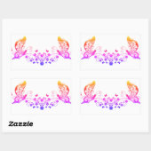 Sticker Rectangulaire Papillons arc-en-ciel (Feuille)