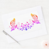 Sticker Rectangulaire Papillons arc-en-ciel (Enveloppe)
