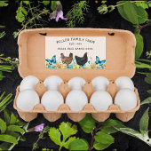 Sticker Rectangulaire Papillons bleu printemps Carton d'oeuf