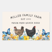 Sticker Rectangulaire Papillons bleu printemps Carton d'oeuf (Devant)