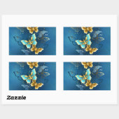 Sticker Rectangulaire Papillons dorés (Feuille)