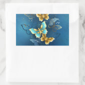 Sticker Rectangulaire Papillons dorés (Sac)