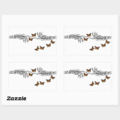 Sticker Rectangulaire Papillons et Skeletons (Feuille)