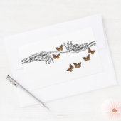 Sticker Rectangulaire Papillons et Skeletons (Enveloppe)