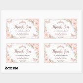 Sticker Rectangulaire Papillons Roses d'or de Quinceanera Blush (Feuille)