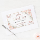 Sticker Rectangulaire Papillons Roses d'or de Quinceanera Blush (Enveloppe)