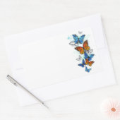 Sticker Rectangulaire Papillons volants Morpho et Monarch (Enveloppe)