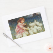 Sticker Rectangulaire Pâques Animaux Mignons Vintage (Enveloppe)