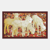 Sticker Rectangulaire Pâques Animaux Mignons Vintage (Devant)