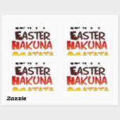 Sticker Rectangulaire Pâques joyeuses : Hakuna Matata Text Art Design (Feuille)