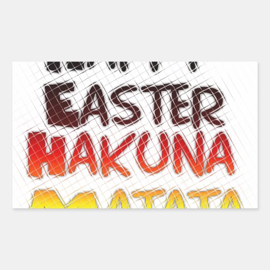 Sticker Rectangulaire Pâques joyeuses : Hakuna Matata Text Art Design (Devant)