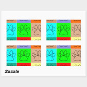 Sticker Rectangulaire Paquets De Chiots Mignons En Carré (Feuille)