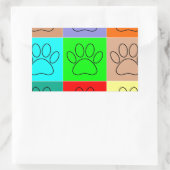 Sticker Rectangulaire Paquets De Chiots Mignons En Carré (Sac)