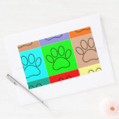 Sticker Rectangulaire Paquets De Chiots Mignons En Carré (Enveloppe)