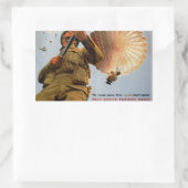 Sticker Rectangulaire Parachutiste Britannique - Ses besoins arrivent pr (Sac)