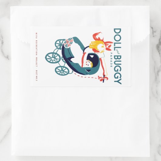 Sticker Rectangulaire Parade poupée et buggy (Sac)