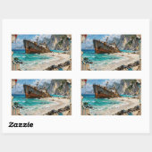Sticker Rectangulaire Paradis et rouille (Feuille)