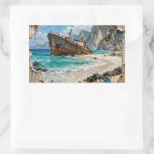 Sticker Rectangulaire Paradis et rouille (Sac)