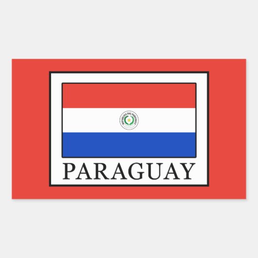 Sticker Rectangulaire Paraguay (Devant)