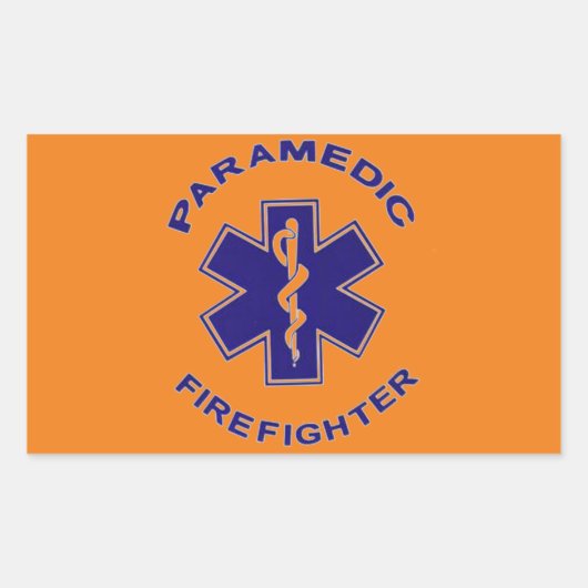 Sticker Rectangulaire Paramedic du pompier (Devant)