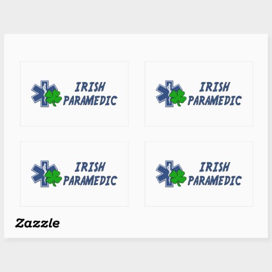 Sticker Rectangulaire Paramedic irlandais (Feuille)