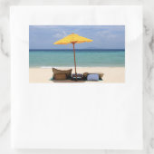 Sticker Rectangulaire Parapluie jaune (Sac)