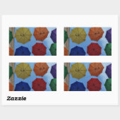 Sticker Rectangulaire Parapluies colorés (Feuille)