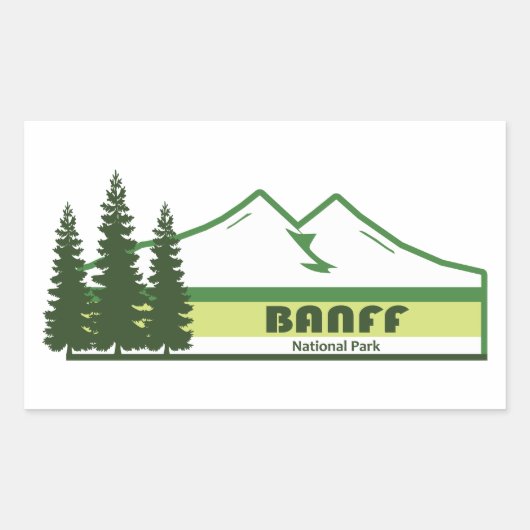 Sticker Rectangulaire Parc national Banff Bandes vertes (Devant)