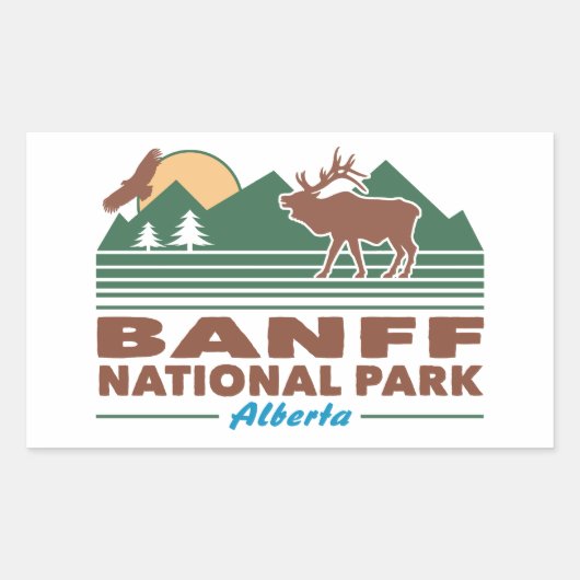 Sticker Rectangulaire Parc national Banff Elk (Devant)