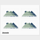 Sticker Rectangulaire Parc national de Glacier Bay Mountain Sun (Feuille)