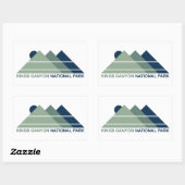 Sticker Rectangulaire Parc national de Kings Canyon Mountain Sun (Feuille)