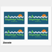 Sticker Rectangulaire Parc national de la vallée de Cuyahoga Rétro (Feuille)