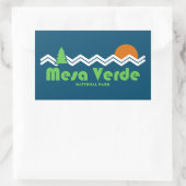 Sticker Rectangulaire Parc national de Mesa Verde Retro (Sac)