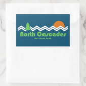 Sticker Rectangulaire Parc national de North Cascades Rétro (Sac)