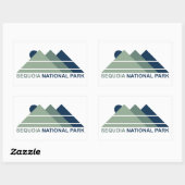 Sticker Rectangulaire Parc national de Sequoia Mountain Sun (Feuille)