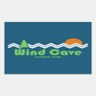 Sticker Rectangulaire Parc national de Wind Cave Rétro