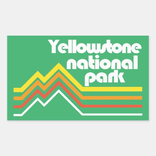 Sticker Rectangulaire Parc national de Yellowstone (Devant)