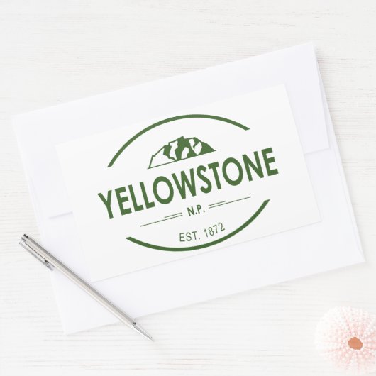 Sticker Rectangulaire Parc national de Yellowstone (Enveloppe)