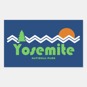 Sticker Rectangulaire Parc national de Yosemite Rétro