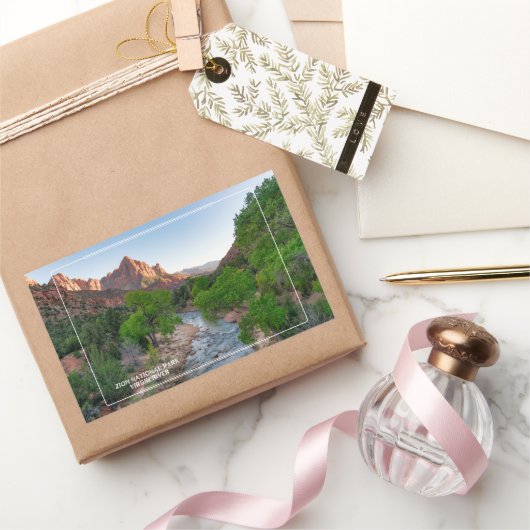 Sticker Rectangulaire Parc national de Zion Rivière Virgin (Cadeaux)