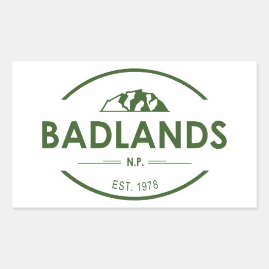 Sticker Rectangulaire Parc national des Badlands (Devant)