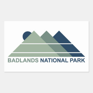 Sticker Rectangulaire Parc national des Badlands Mountain Sun
