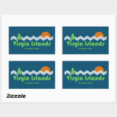 Sticker Rectangulaire Parc national des Îles Vierges Rétro (Feuille)