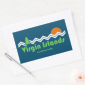 Sticker Rectangulaire Parc national des Îles Vierges Rétro (Enveloppe)