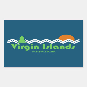 Sticker Rectangulaire Parc national des Îles Vierges Rétro