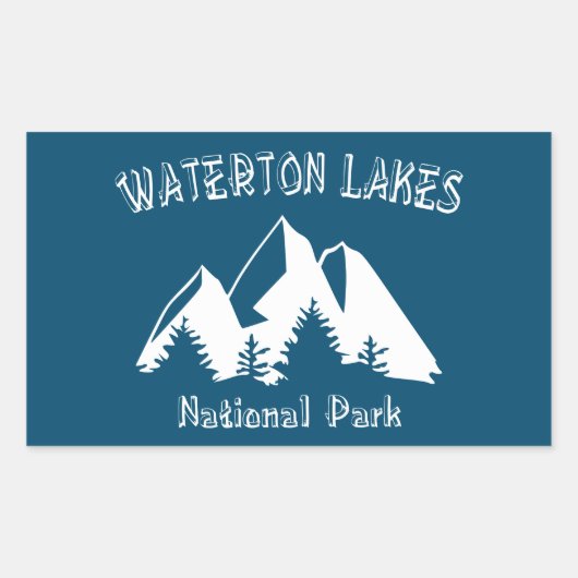 Sticker Rectangulaire Parc national des Lacs-Waterton (Devant)