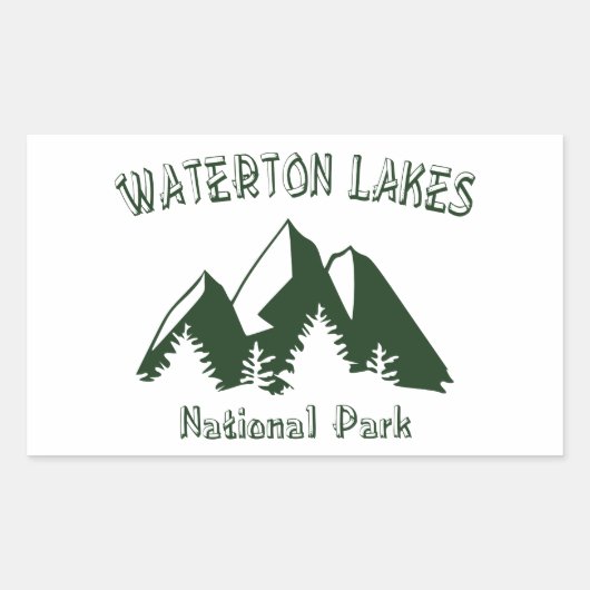 Sticker Rectangulaire Parc national des Lacs-Waterton (Devant)