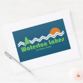 Sticker Rectangulaire Parc national des Lacs-Waterton Rétro (Enveloppe)